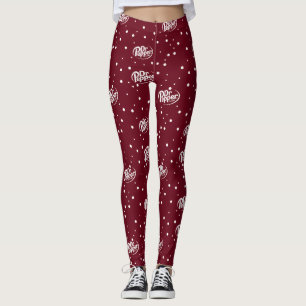 Retro Kirsch-Cola-Muster Burgunderrote Tupfen Leggings
