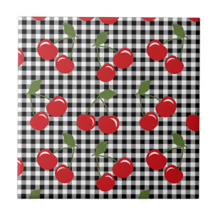Retro-Kirsch-Gingham Fliese