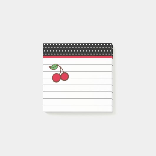Retro-Kirsch-Notizblock-Post-it-Notizen Post-it Klebezettel (Vorderseite)