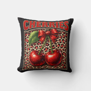 Retro Kirsche Coquette Trendige Schleifen Design a Kissen