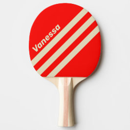 Retro-Kirsche Dreieckige Streifen mit Namen Tischtennis Schläger
