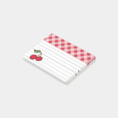 Retro-Kirsche-Gingham-Küchen-Post-it-Notes-Geschen Post-it Klebezettel (angewinkelt)