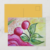 Retro Kirsche Postkarte (Vorne/Hinten)
