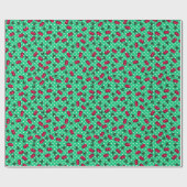 Retro-Kirschen auf dem GreePolka-Dot-Hintergrund Geschenkpapier (Flach)