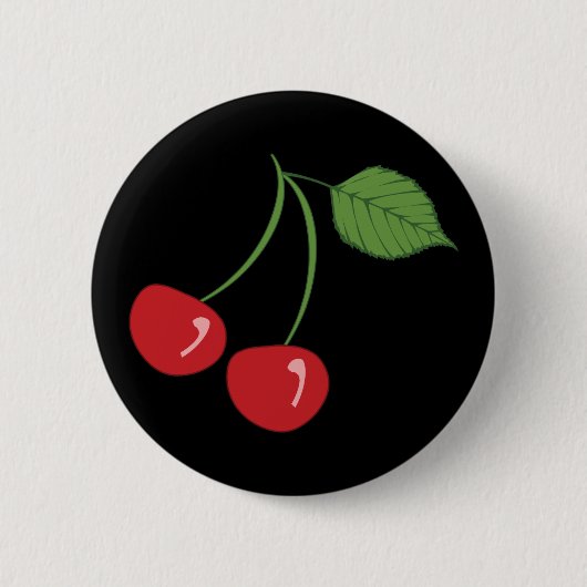 Retro Kirschen Button (Vorderseite)