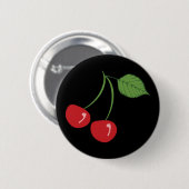 Retro Kirschen Button (Vorne & Hinten)
