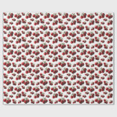 Retro-Kirschen frisch gepflückt  Geschenkpapier (Flach)