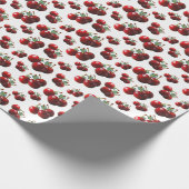 Retro-Kirschen frisch gepflückt  Geschenkpapier (Ecke)