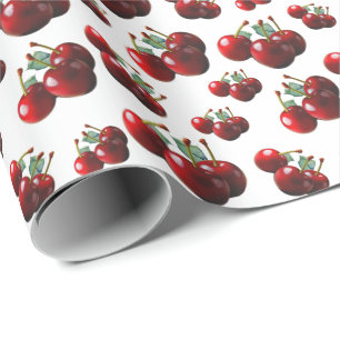 Retro-Kirschen frisch gepflückt  Geschenkpapier