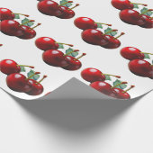 Retro-Kirschen frisch gepflückt Geschenkpapier (Ecke)
