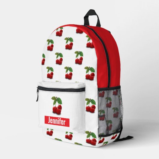 Retro-Kirschen-Mädchen Vintage Style Rucksack (Rückseitige Ecke Rechts)