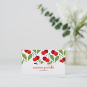 Retro Kirschen Profissional Visitenkarte (Stehend Vorderseite)