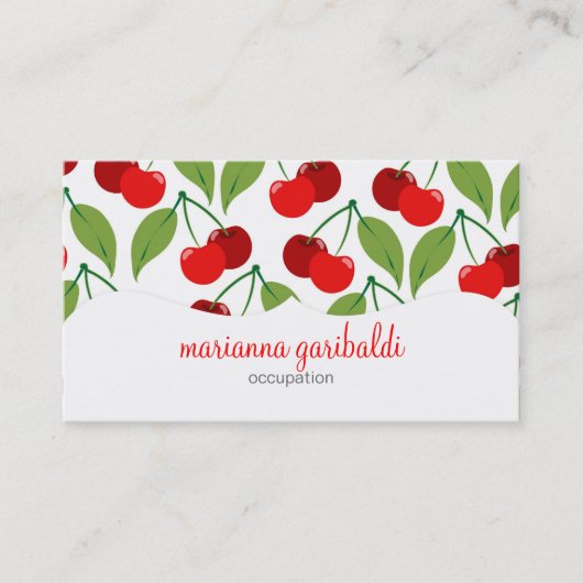 Retro Kirschen Profissional Visitenkarte (Vorderseite)