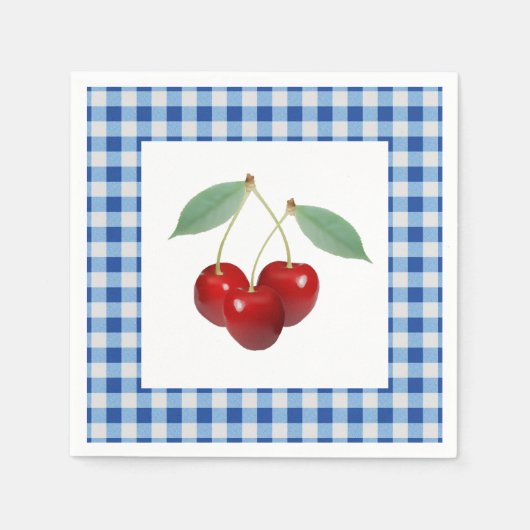 Retro-Kirschen-Stoffserviette Serviette (Vorderseite)
