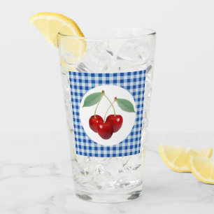 Retro-Kirschen Trinkglas Glas