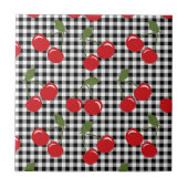 Retro Kirschgingham Fliese (Vorderseite)
