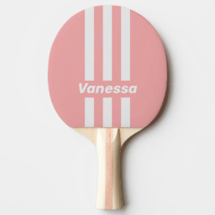 Retro Kiss Drei Pin Streifen mit Namen Tischtennis Schläger