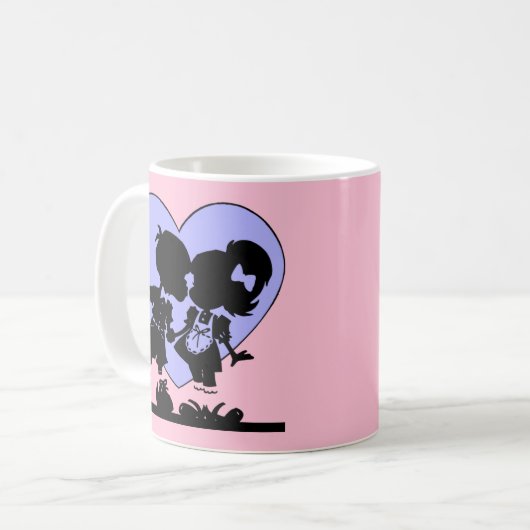 Retro Kiss Kaffeetasse (Vorderseite Links)