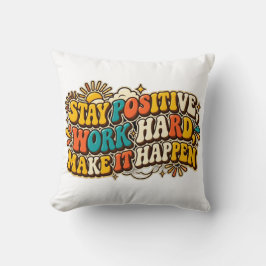 Retro-Kissen 'Bleib positiv' Kissen