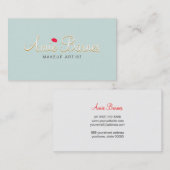 Retro Kissing Lips Makeup Artist Cosmetology Visitenkarte (Vorne/Hinten)