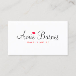 Retro Kissing Lips Makeup Artist White Beauty Visitenkarte