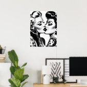 Retro Kissing Pin-ups Poster (Heimbüro)