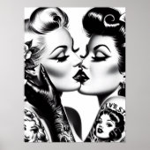 Retro Kissing Pin-ups Poster (Vorne)
