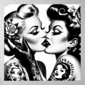 Retro Kissing Pin-ups Poster (Vorne)