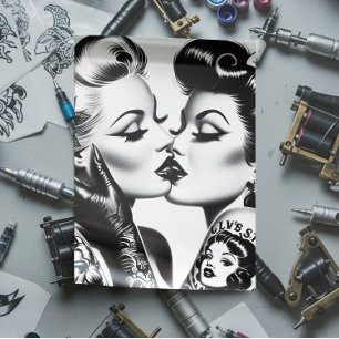 Retro Kissing Pin-ups Seidenpapier