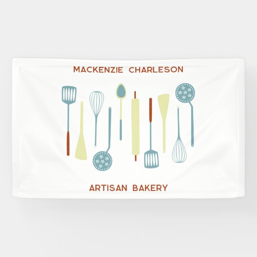 Retro Kitchen Bakery Café Catering Business Banner (Horizontal)