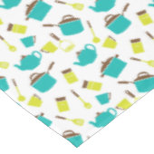 Retro Kitchen Cooking Pan Teapot Muster Tischdecke (Schrägansicht)