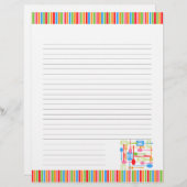 Retro Kitchen Cooking Utensiys Leere Rezept Seiten (Vorne/Hinten)