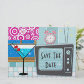 Retro Kitchen / Dinner Party - SRF Save The Date (Stehend Vorderseite)