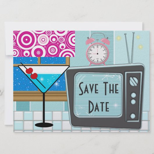 Retro Kitchen / Dinner Party - SRF Save The Date (Vorderseite)