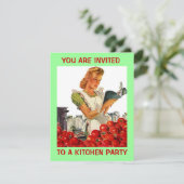 Retro Kitchen Econ Zuhause Canning Party Einladung (Stehend Vorderseite)