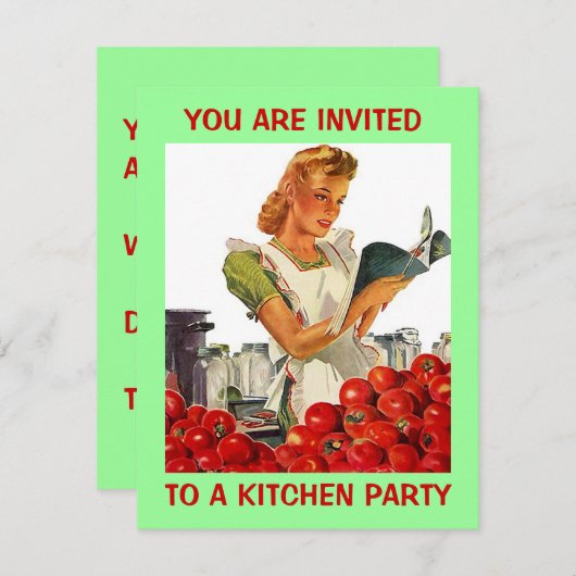 Retro Kitchen Econ Zuhause Canning Party Einladung (Vorne/Hinten)