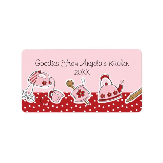Retro Kitchen Food Label Adressaufkleber (Vorne)