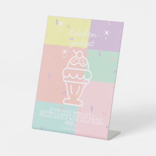 Retro Kitchen Gadget Raffle Sockelschild (Vorderseite)