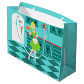 Retro Kitchen Geschenktasche Große Geschenktüte (Rückseite Schrägansicht)