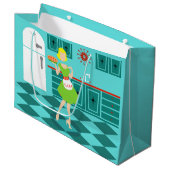 Retro Kitchen Geschenktasche Große Geschenktüte (Vorderseite Schrägansicht)