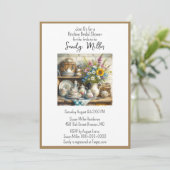 Retro Kitchen Geschirr Bridal Dusche Einladung (Stehend Vorderseite)