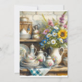 Retro Kitchen Geschirr Bridal Dusche Einladung (Rückseite)