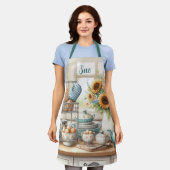 Retro Kitchen Geschirr Teapot Personalisiert Schürze (Getragen)