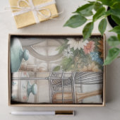 Retro Kitchen Geschirr Teapot und Sonnenblumen Seidenpapier (Geschenk)