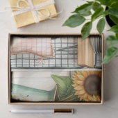 Retro Kitchen Geschirr und Sonnenblumen Handwerk Seidenpapier (Geschenk)