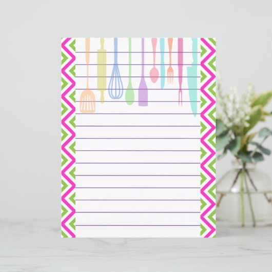 Retro Kitchen Kochen Essgeschirr Zigzag Zickzack (Stehend Vorderseite)