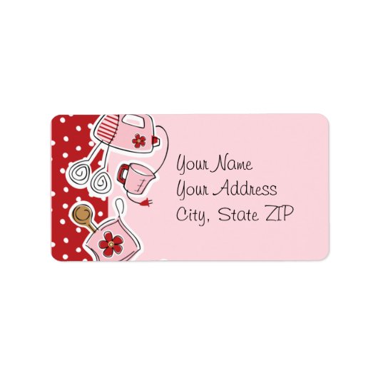 Retro Kitchen Label Adressaufkleber (Vorne)