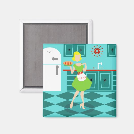 Retro Kitchen Magnet (Vorderseite/Rückseite)