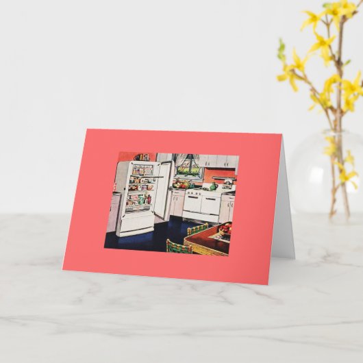 Retro Kitchen Muttertag Karte (Gelbe Blume)