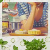 Retro Kitchen Painting Geschirrtuch (Gefaltet)